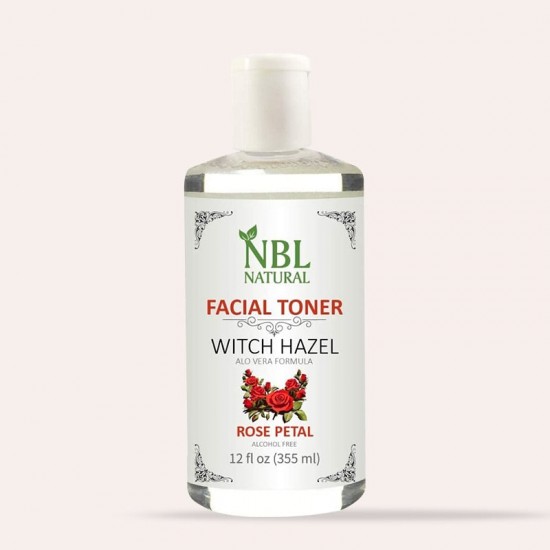 NBL Natural Alcohol-Free Witch Hazel with Aloe Vera Formula Toner Rose Petal12 oz-355 ML